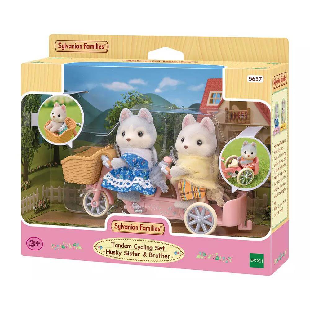 Sylvanian Families Husky Brother & Sister Tandem Cycle Set 5637